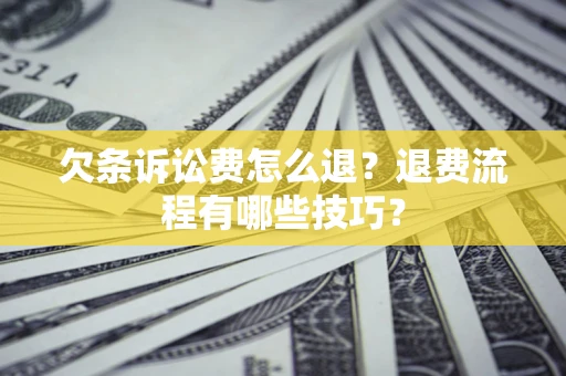 北京欠条诉讼费怎么退？退费流程有哪些技巧？